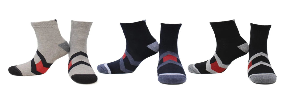 Chaussettes Chevron Coton Écologique - Gris, Bleu marine, Noir (3 paires)