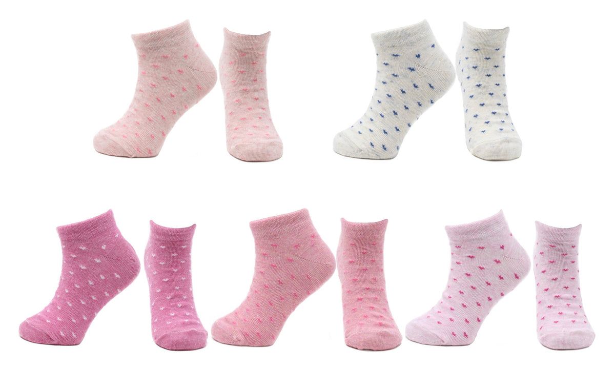 Socquettes Fille Coton Écologique - Rose, Beige (5 paires)