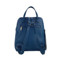 Sac à dos femme double compartiment en cuir véritable Made in Italy RB1018D – bleu, 26 x 30 x 14,5 cm