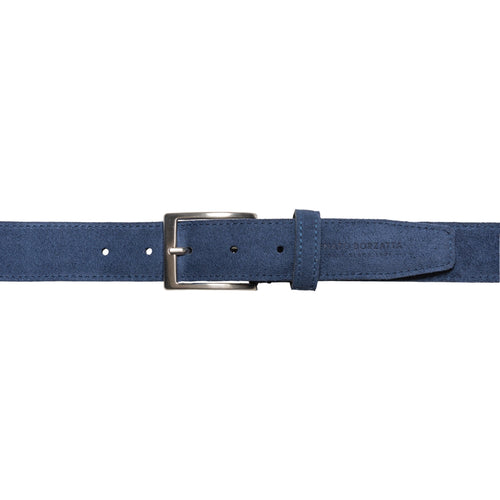 Ceinture homme en daim Made in Italy Renato Borzatta – bleu