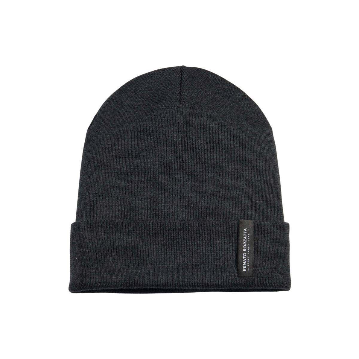 RB5005K | CIMONE Unisex Knit Beanie in a Tubular Wool Blend Made in Italy. Charcoal Color. One Size