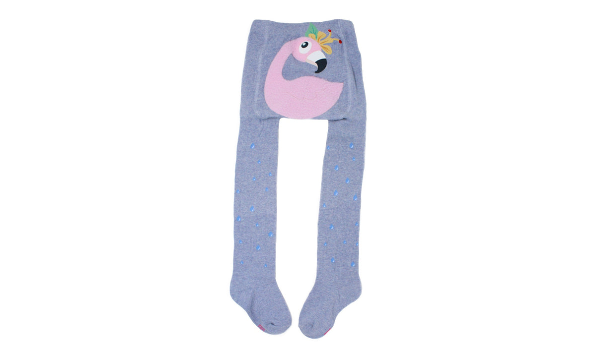 Collant 4D Flamant Rose Beige Gris Bleu en Coton Écologique