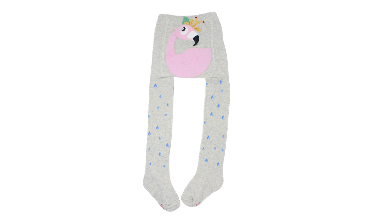 Collant 4D Flamant Rose Beige Gris Bleu en Coton Écologique