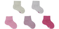 Chaussettes Bébé Sans Couture en Coton Écologique - Rose, Blanc, Beige, Fuchsia (5 paires)