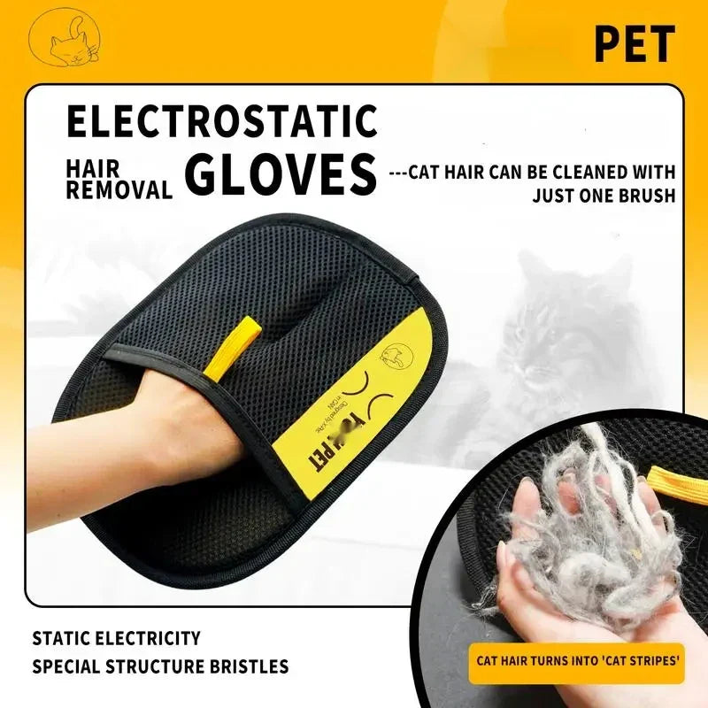 Electrostatic Pet Hair Removal Glove – Dual-Sided Grooming & Lint Cleaning Glove for Cats, Dogs, Clothes & Furniture