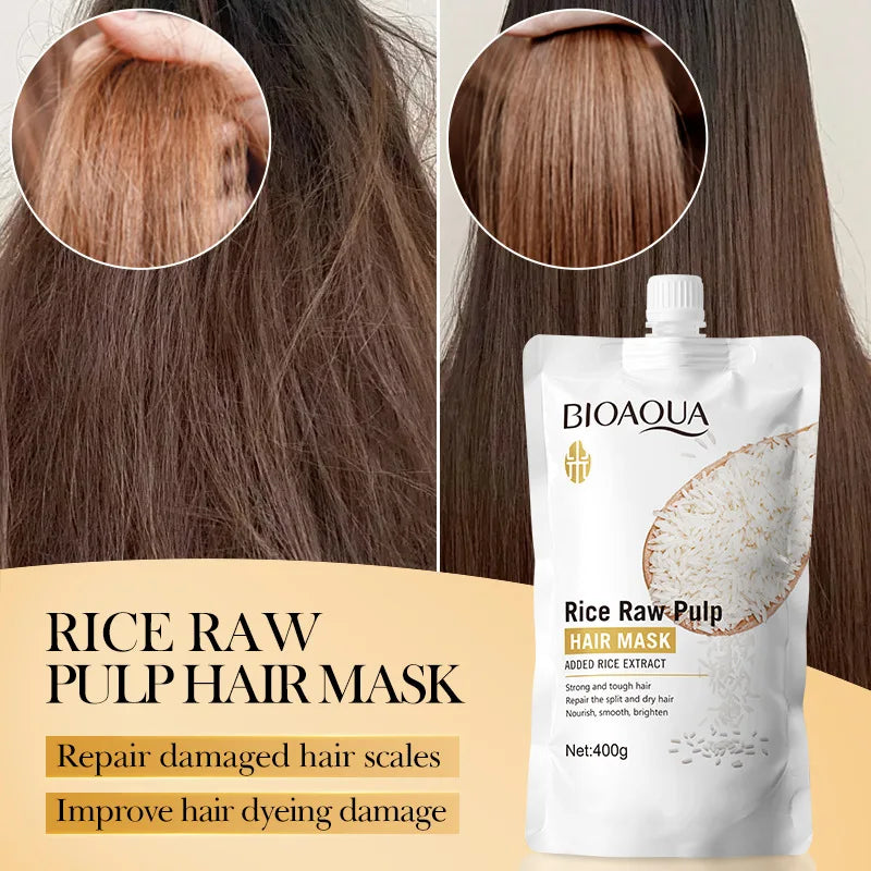 1Magical Keratin Hair Mask 5 Seconds Repair Damaged Frizzy Hair Soft Smooth Shiny Rice Moisturizing Hair Care