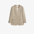 Australian Merino Wool Classic Simple Collarless Deep V-Neck Suit