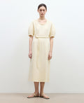 "April Story" 3D U-neck split waist curved skirt knitted dress for women