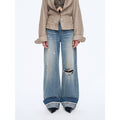 "Refreshing West Coast" Straight-Cut Selvedge Jeans with Smudged & Splashed Ink Detailing
