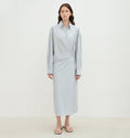 "Romantic Vibes" Cross-Placket Loose Long-Staple Cotton Shirt Dress