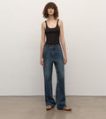 TOP grade long-staple cotton basic micro-stacked straight jeans