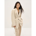 "Dark Side of the Moon"Imported wide-shoulder lightweight lace-up suit leather jacket textured genuine leather jacket