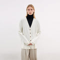 Australian merino wool loose V-neck wool knitted cardigan