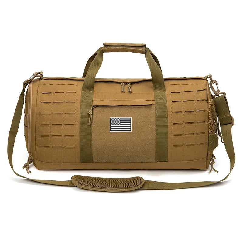 40L Tactical Sport Gym Duffle Bag Travel Training Bag Khaki-1