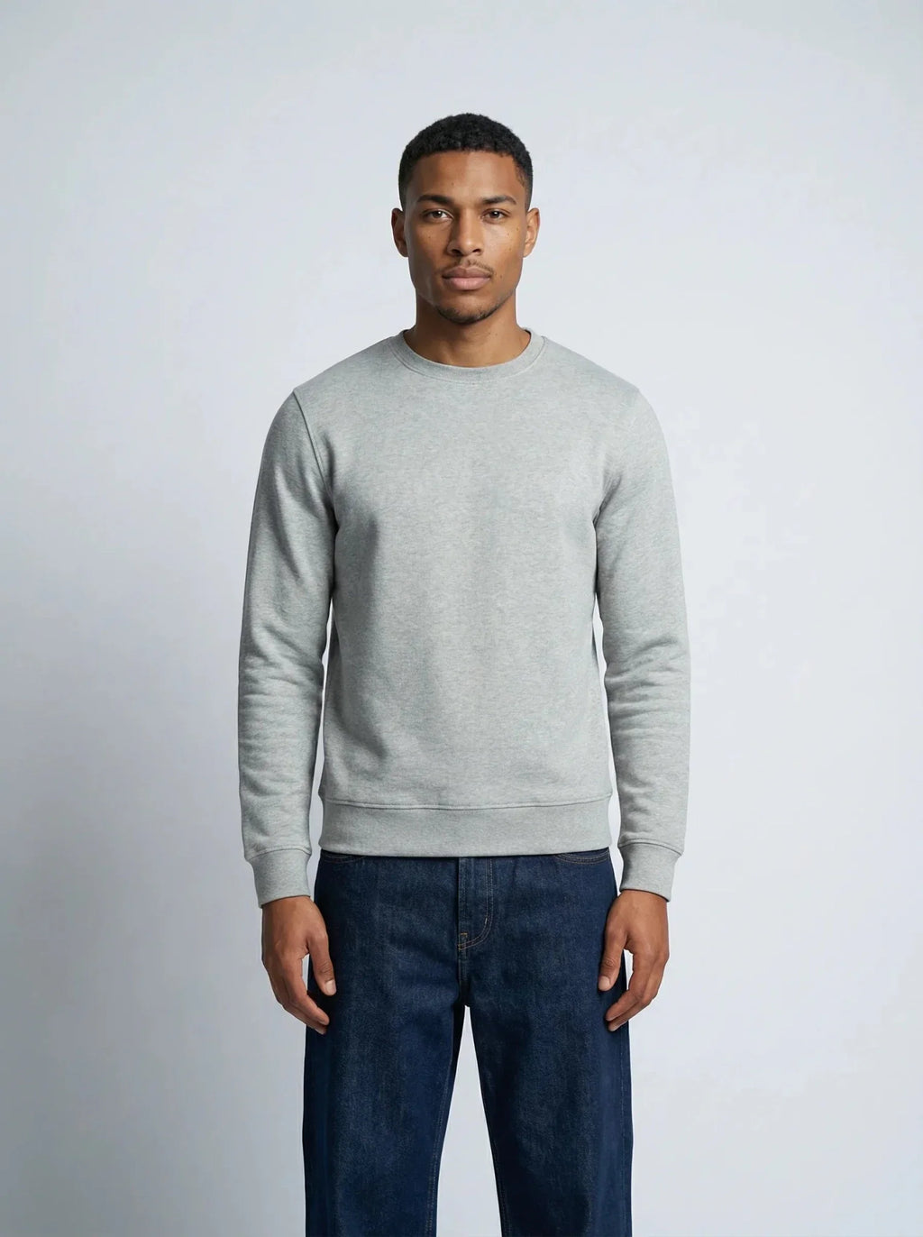 Sweat en coton bio gris chiné – Made in France