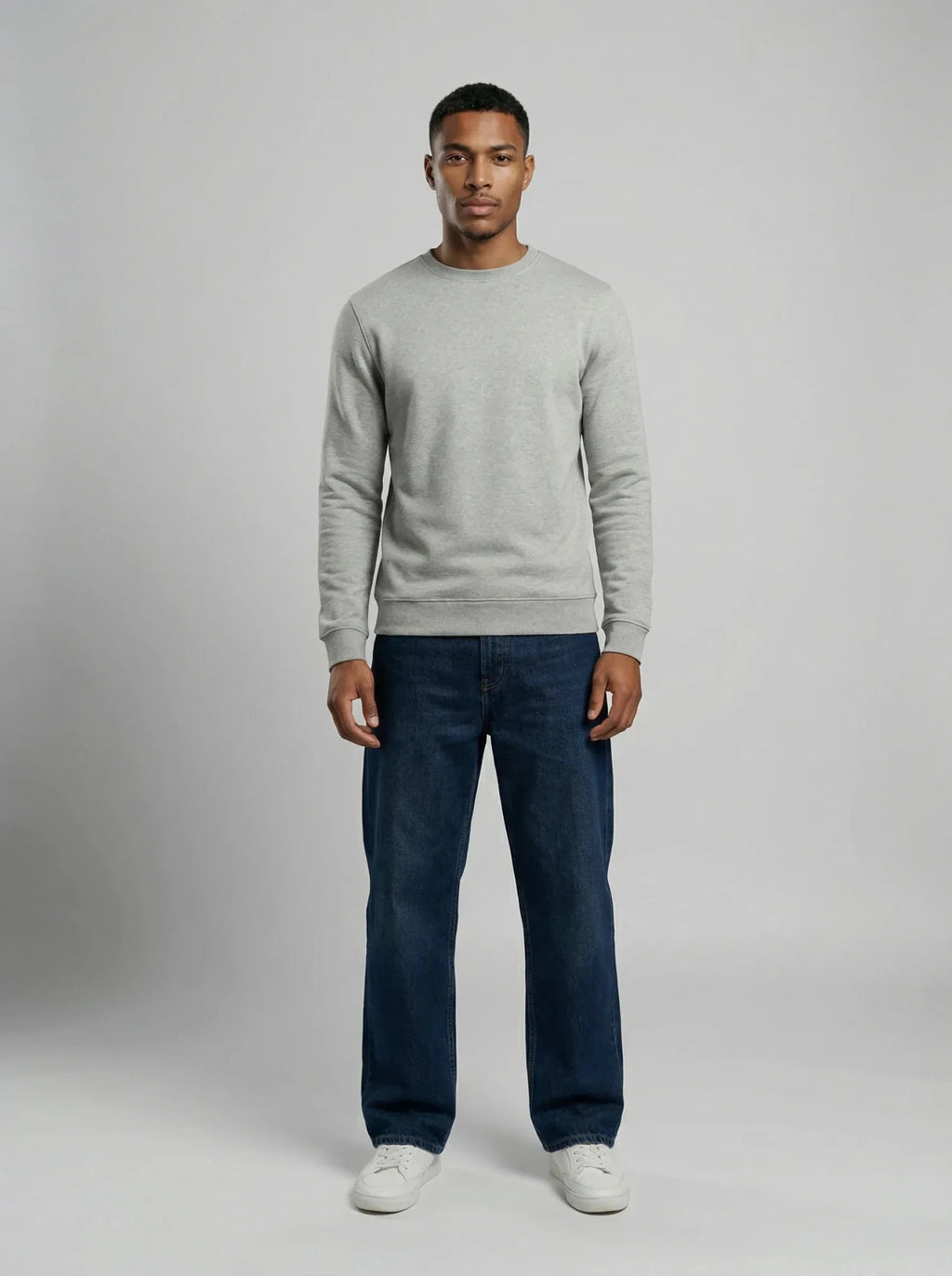Sweat en coton bio gris chiné – Made in France