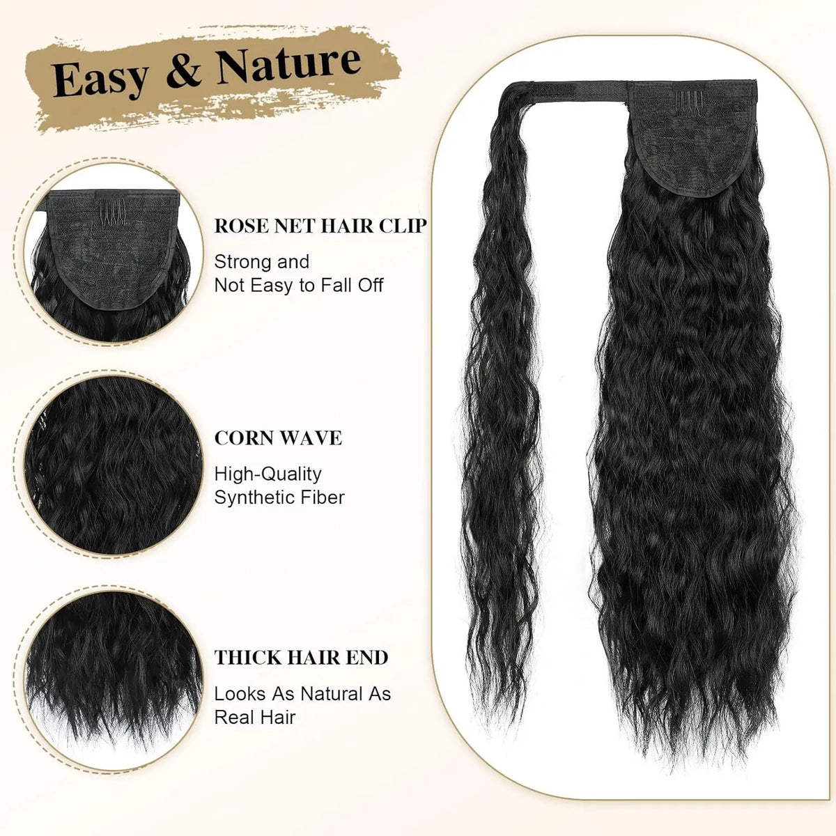Synthetic Corn Wave Ponytail Extension-2