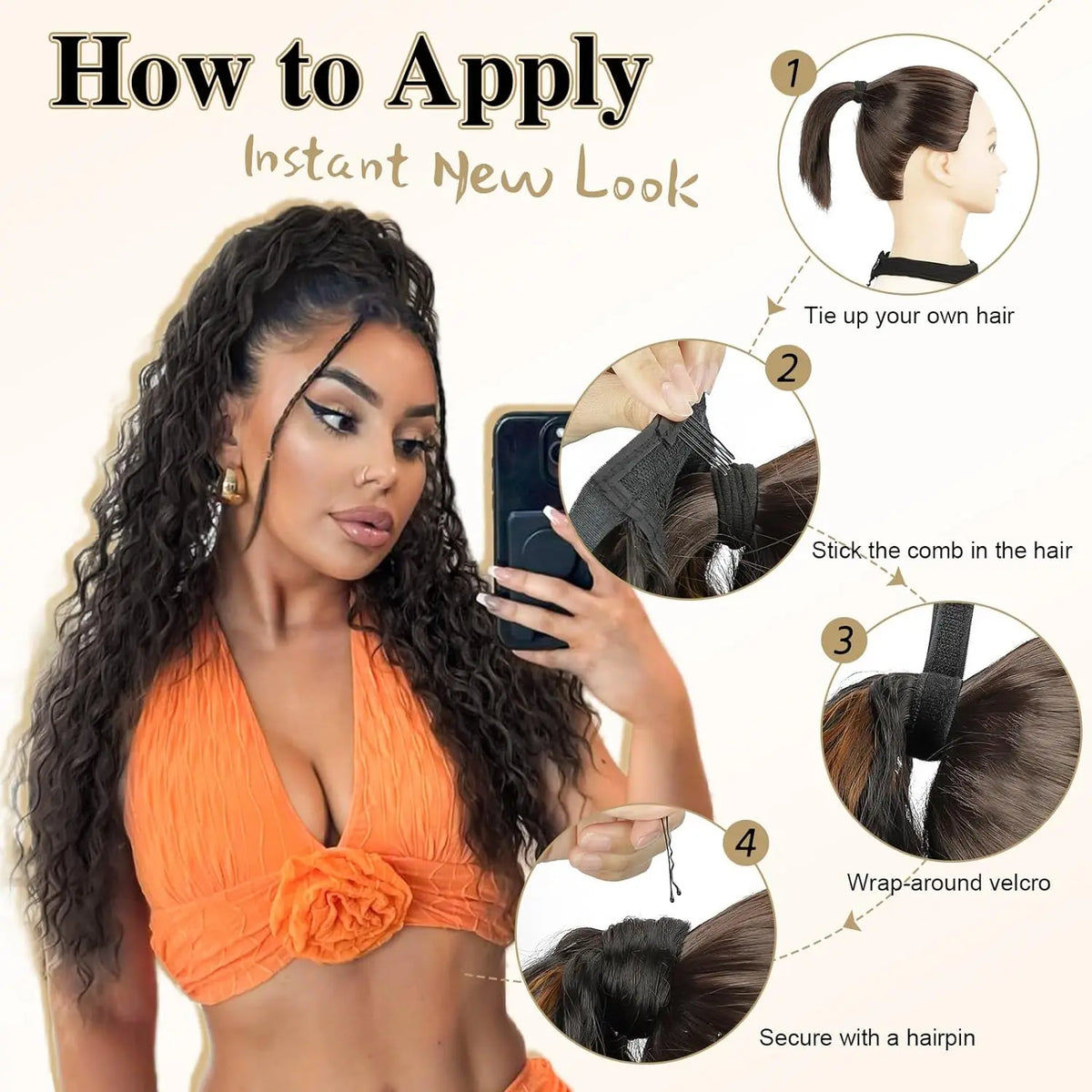 Synthetic Corn Wave Ponytail Extension-4