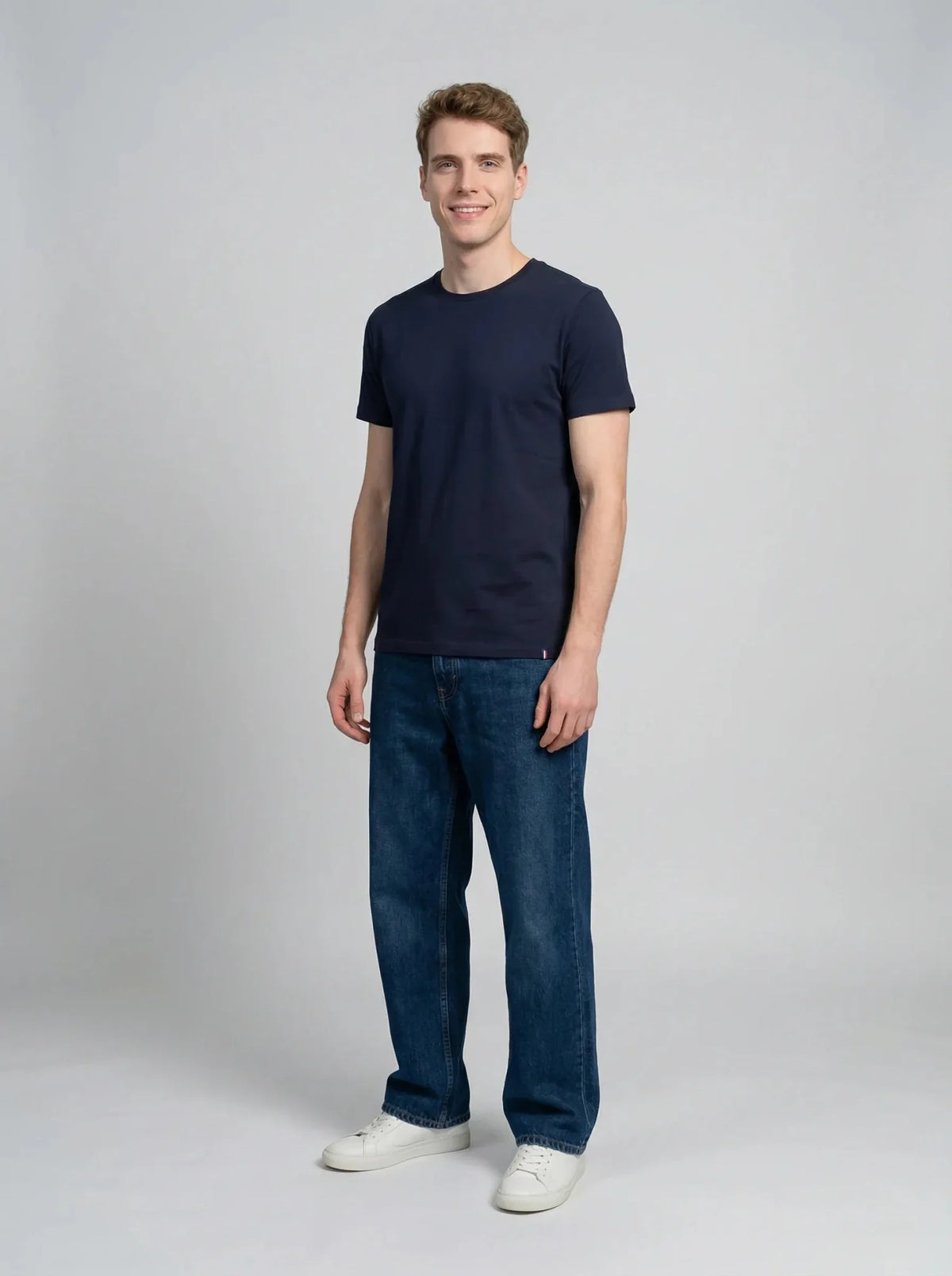 T-shirt en coton bleu marine – Made in France