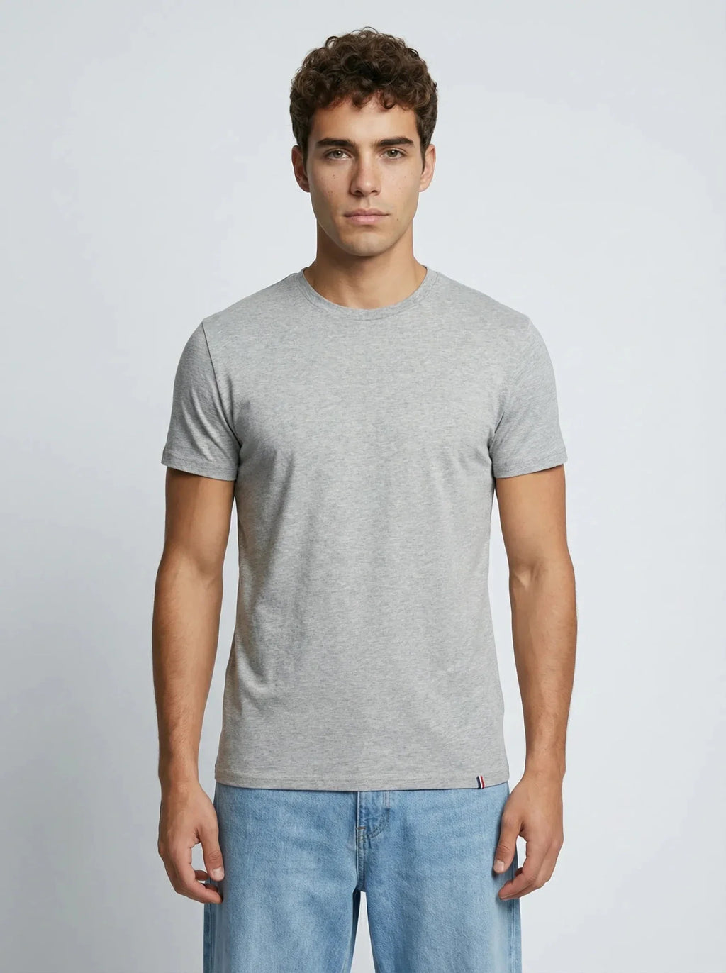 T-shirt en coton gris chiné – Made in France