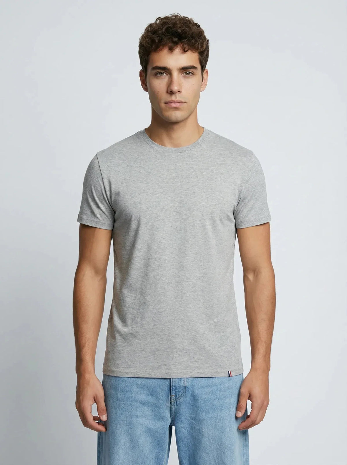 T-shirt en coton gris chiné – Made in France