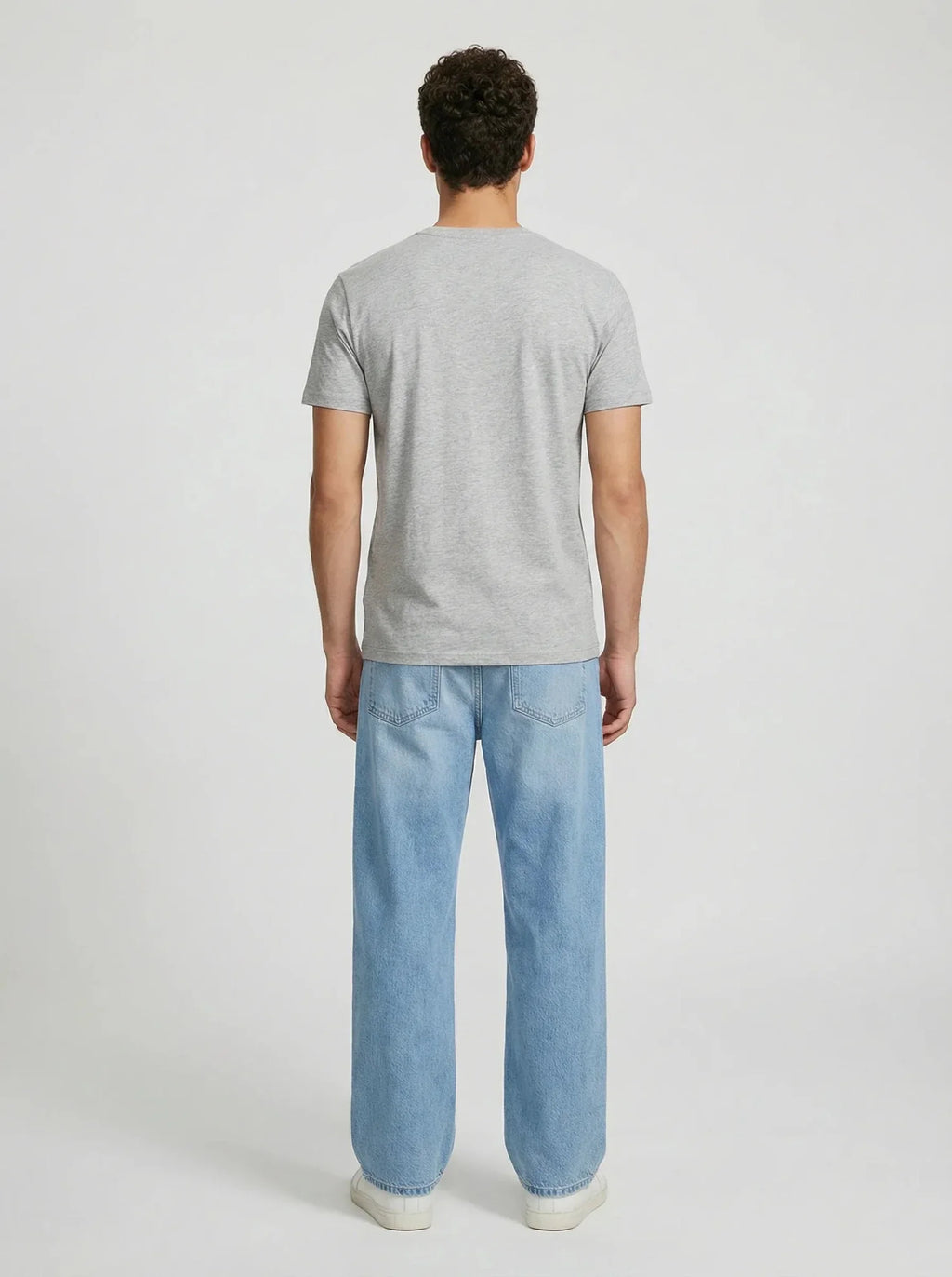 T-shirt en coton gris chiné – Made in France
