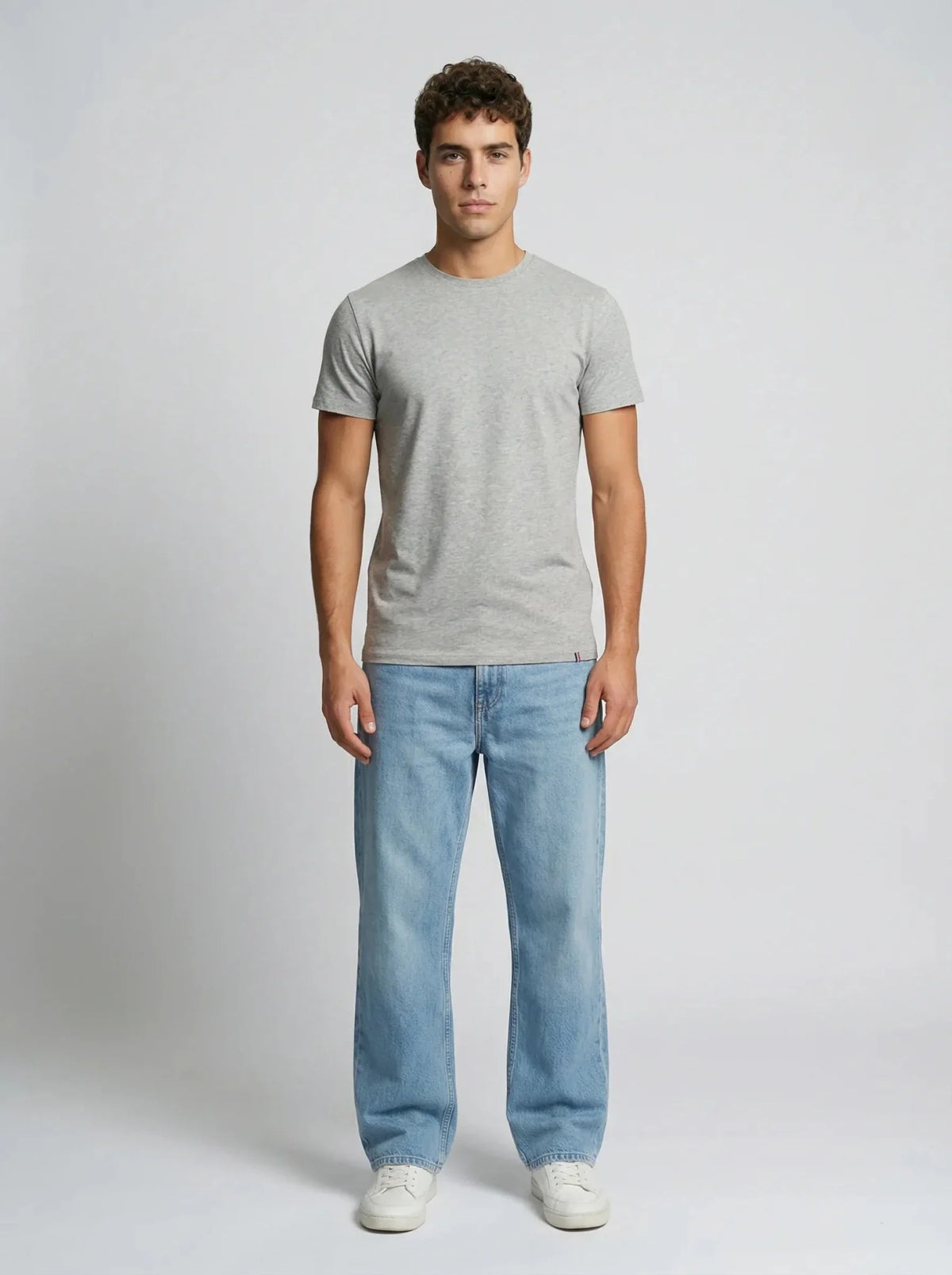 T-shirt en coton gris chiné – Made in France