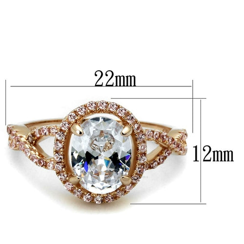 Bague argent 925 plaqué or rose TS489 – zircon AAA