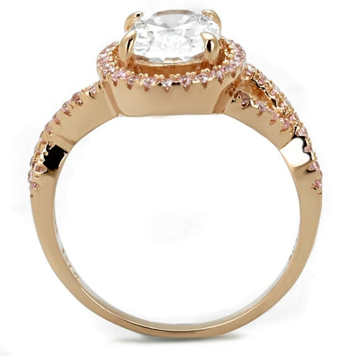 Bague argent 925 plaqué or rose TS489 – zircon AAA