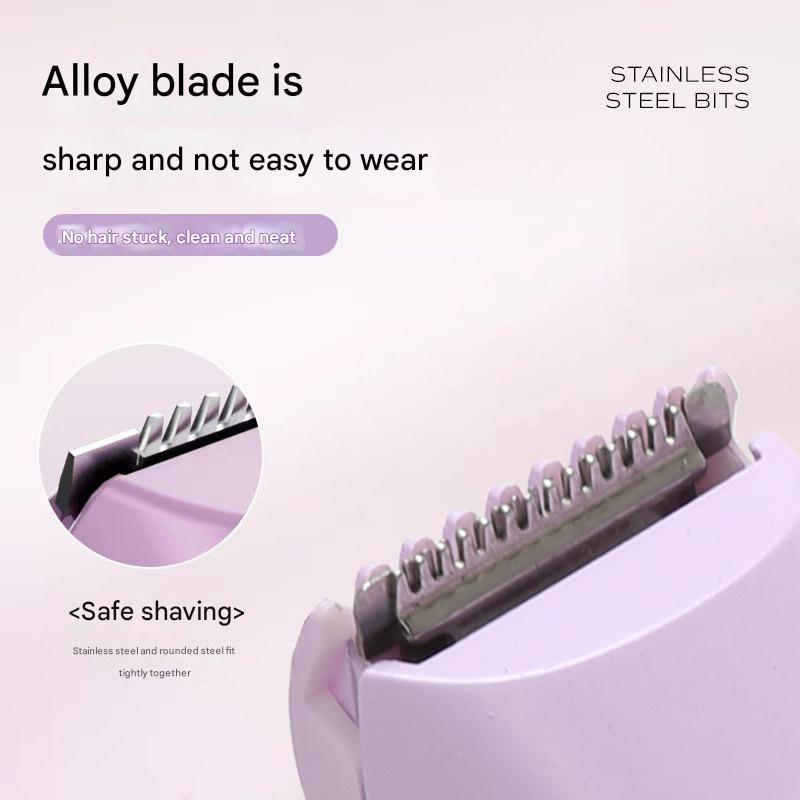 NNEDSZ Pink Portable Wireless Electric Hair Remover – Dual-Head Rechargeable Mini Shaver for Women’s Sensitive Areas