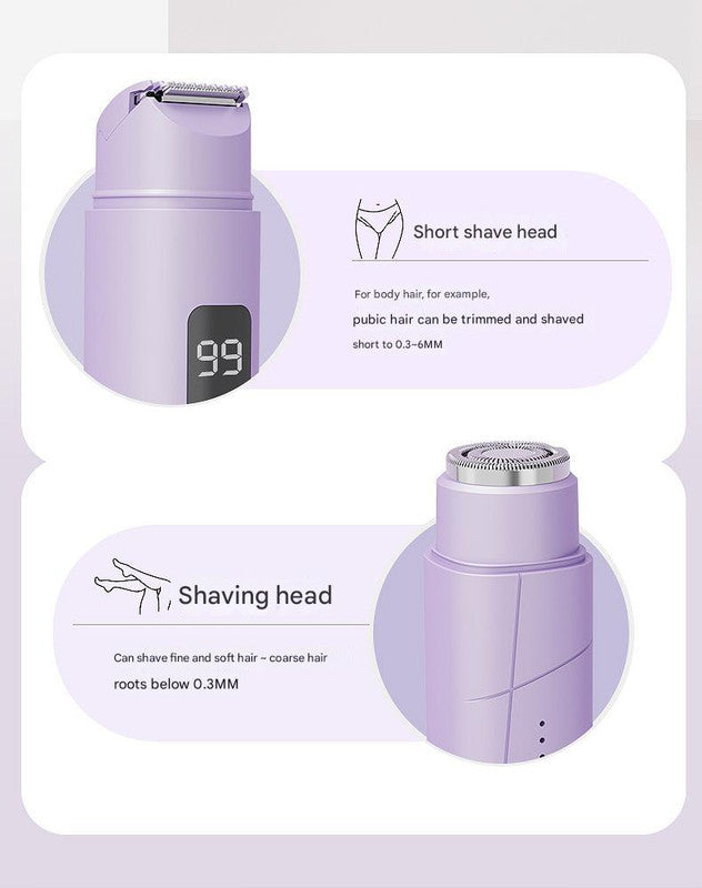 NNEDSZ Light Yellow Portable Wireless Electric Hair Remover – Dual-Head Rechargeable Mini Shaver for Women’s Sensitive Areas