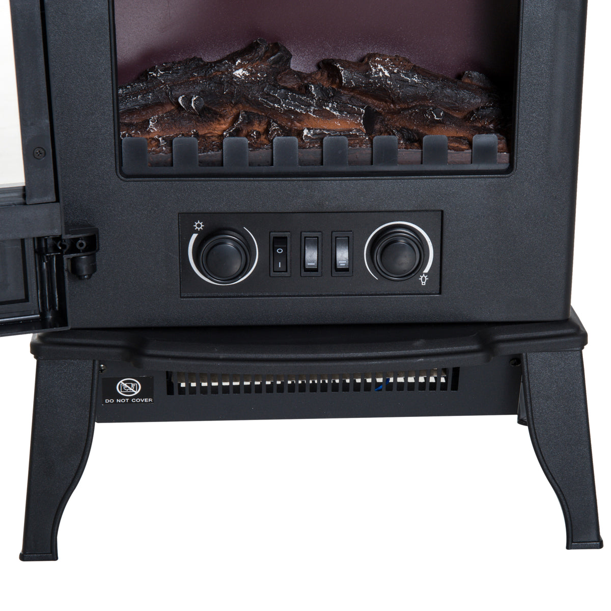 Cheminée électrique sur pied 1000/2000 W, fausse cheminée décorative avec effet flamme LED, protection contre la surchauffe, zone de couverture 15-30 m², noir-7