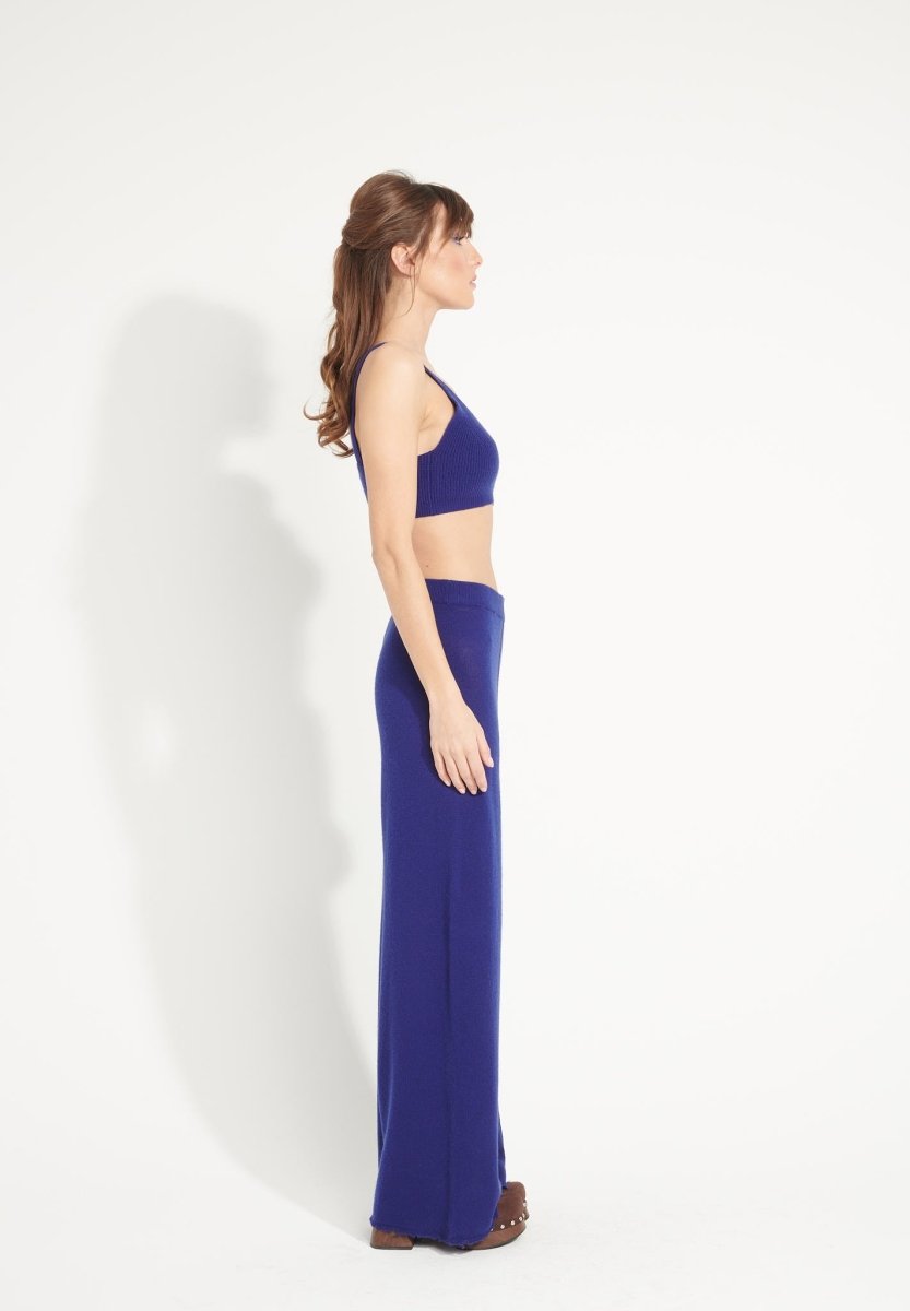 Pantalon femme en cachemire déjaugé bleu nuit - AVA 15