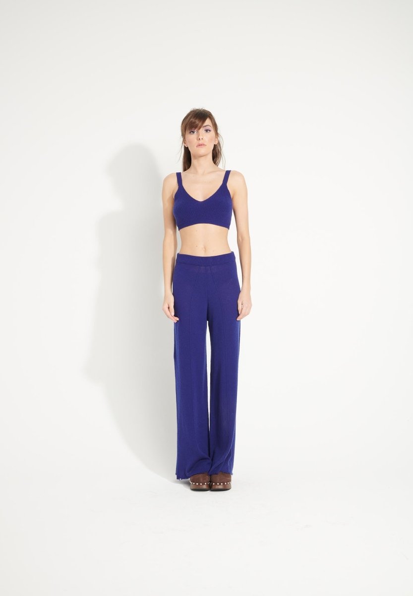 Pantalon femme en cachemire déjaugé bleu nuit - AVA 15