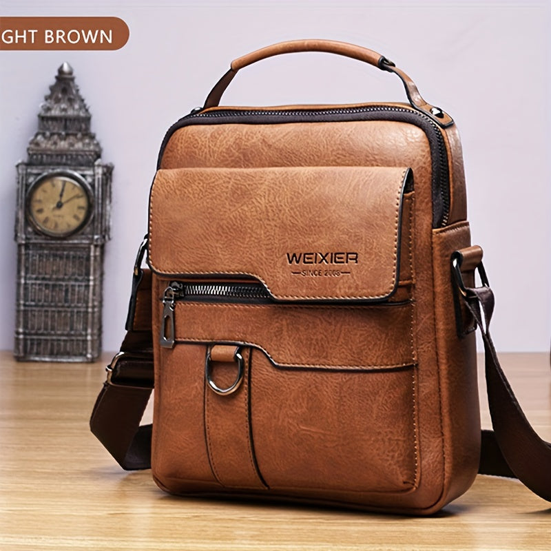 Sacoche bandoulière homme vintage en cuir véritable