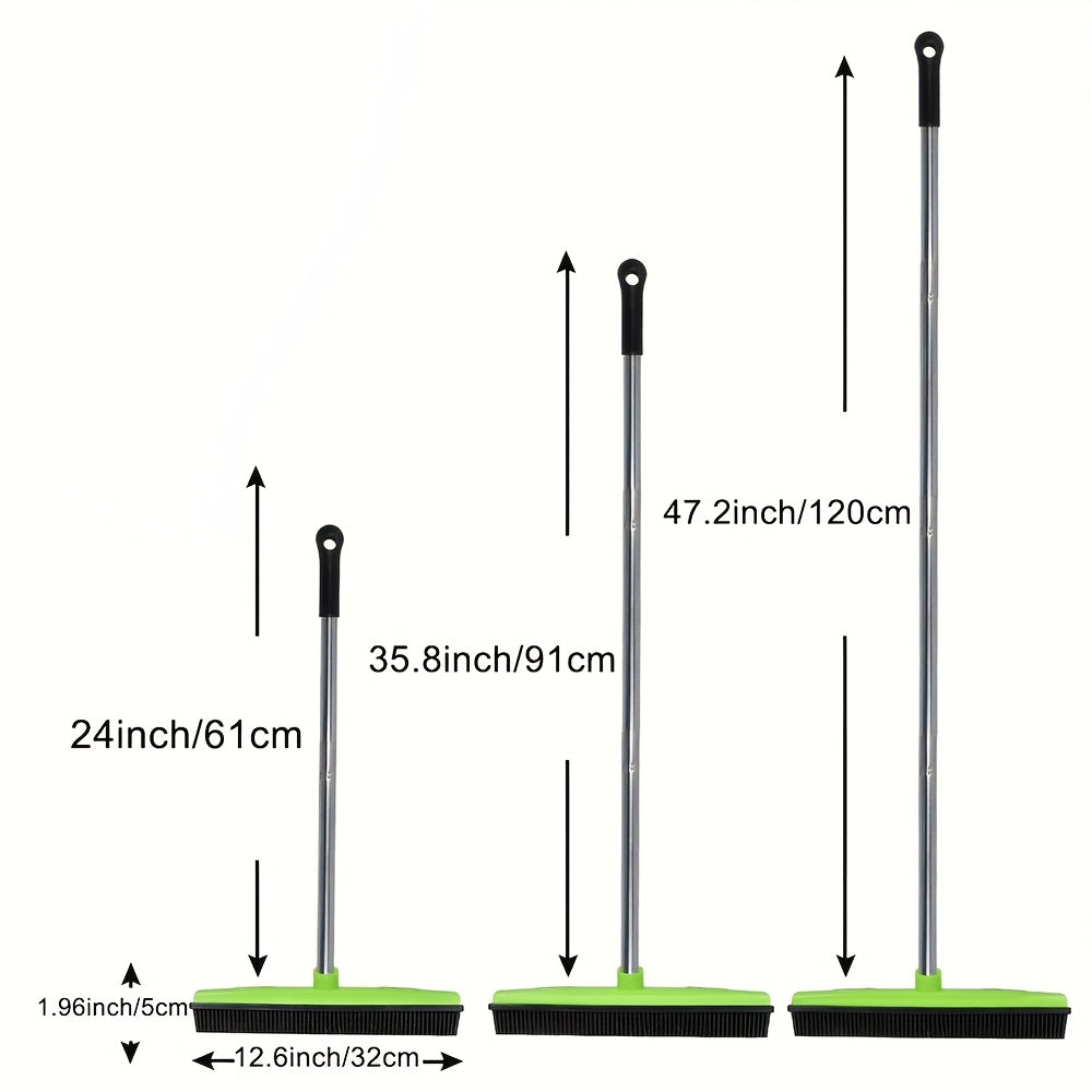 Pet Hair Rubber Broom with Carpet Brush