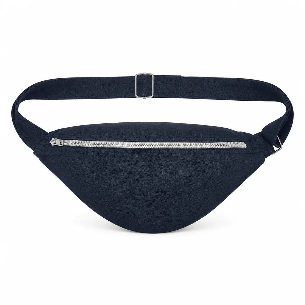 Sac banane L’Essentiel en coton recyclé bleu marine – Made in France