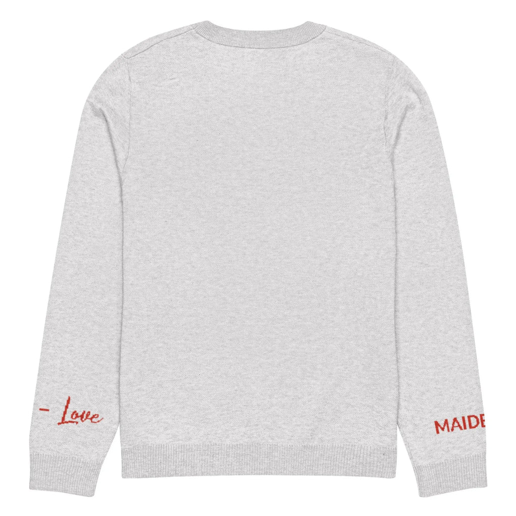 Pull col rond en maille Heart – blanc