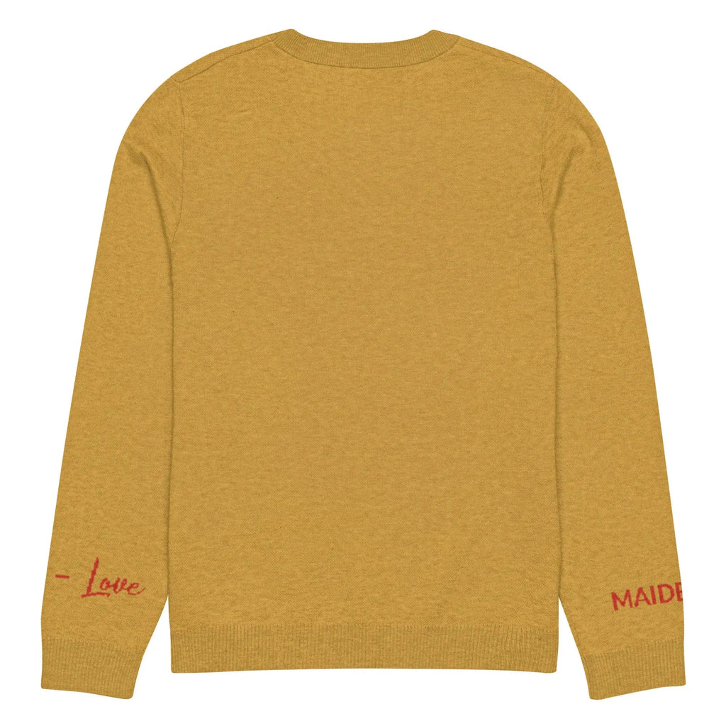 Pull col rond en maille Heart – moutarde