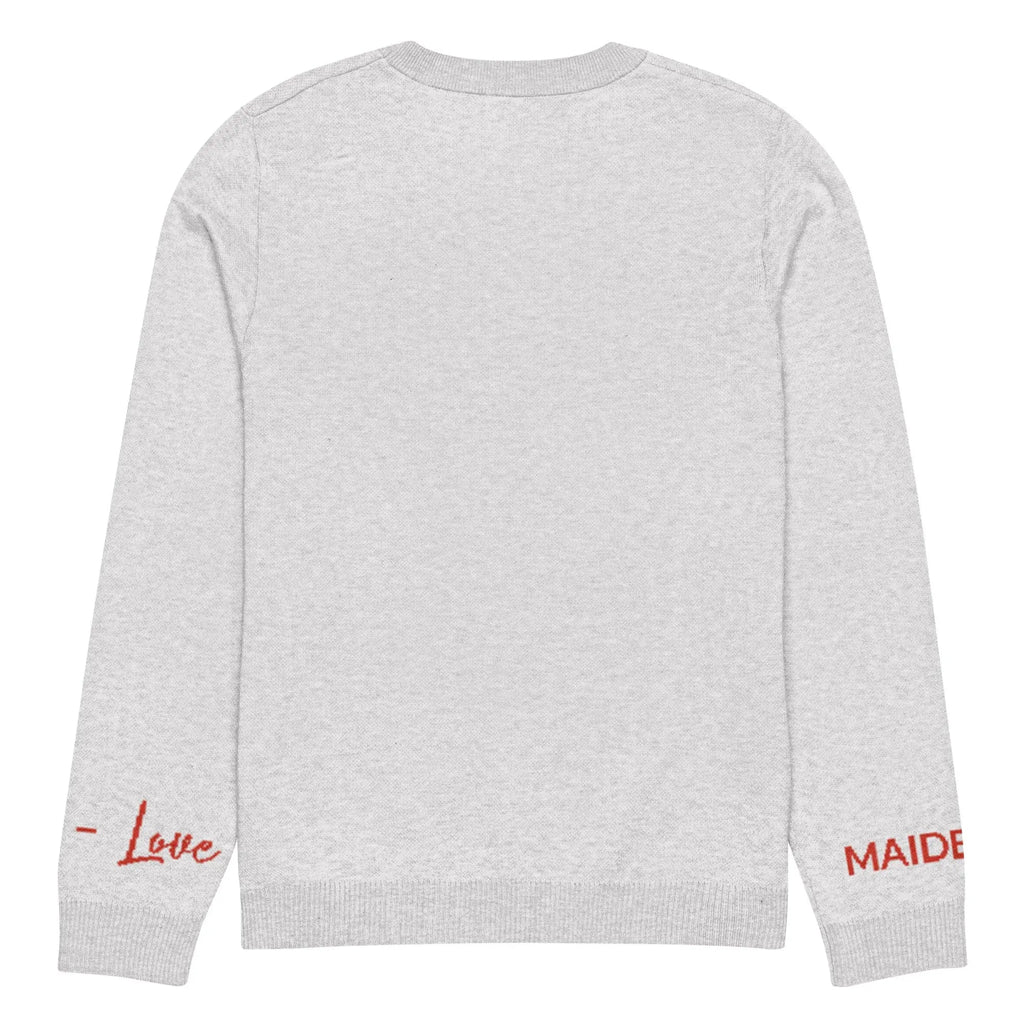 Pull col rond en maille Heart – blanc