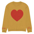 Pull col rond en maille Heart – moutarde