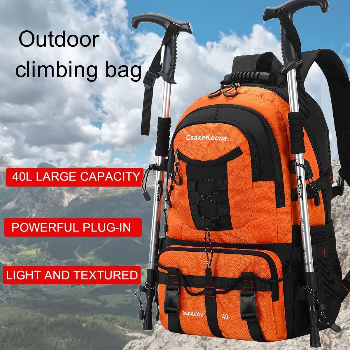 Large Capacity Travel Backpack with Chest Bag-1