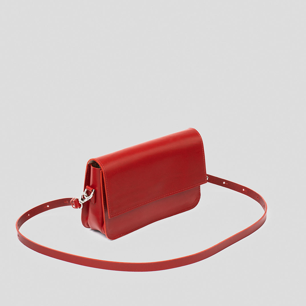 Sac bandoulière en cuir – Curie (rouge)
