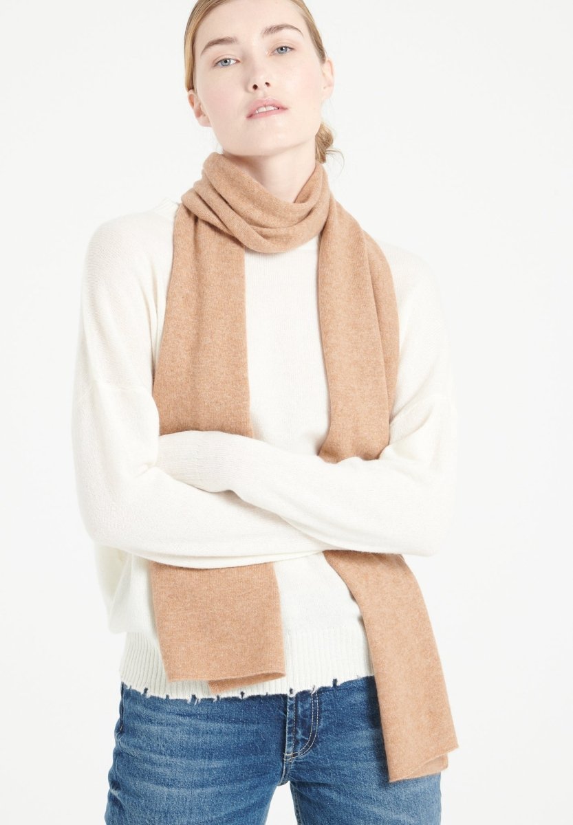 Écharpe unisex en cachemire camel - UNI 1