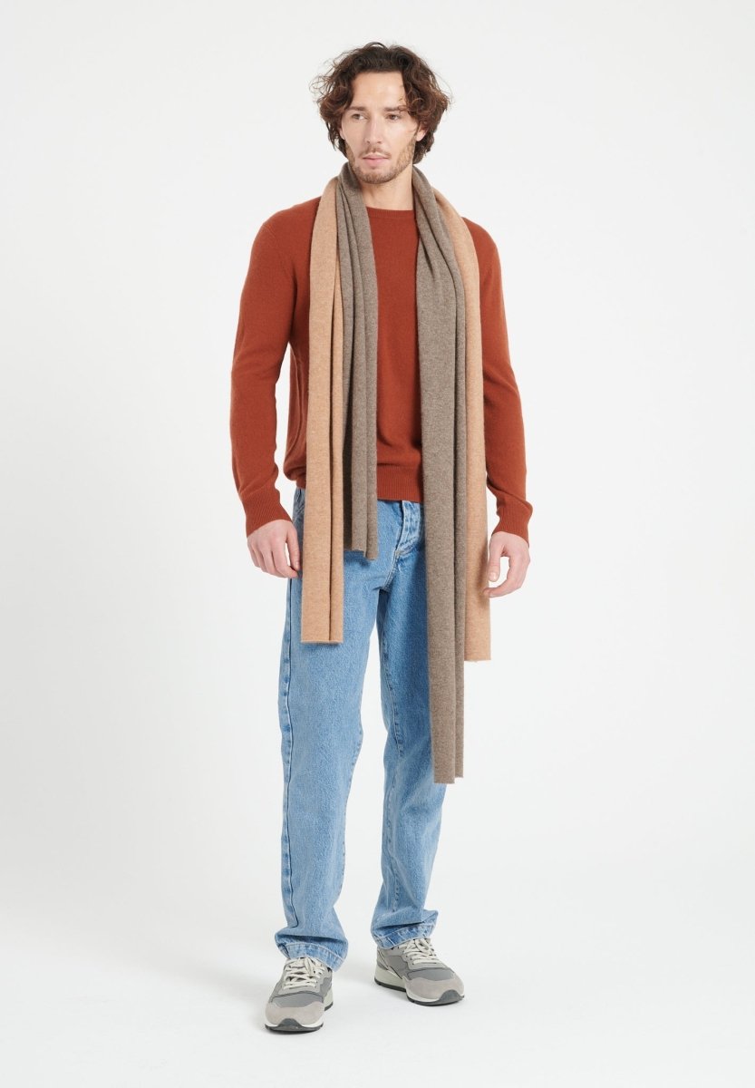 Écharpe unisex en cachemire camel - UNI 1