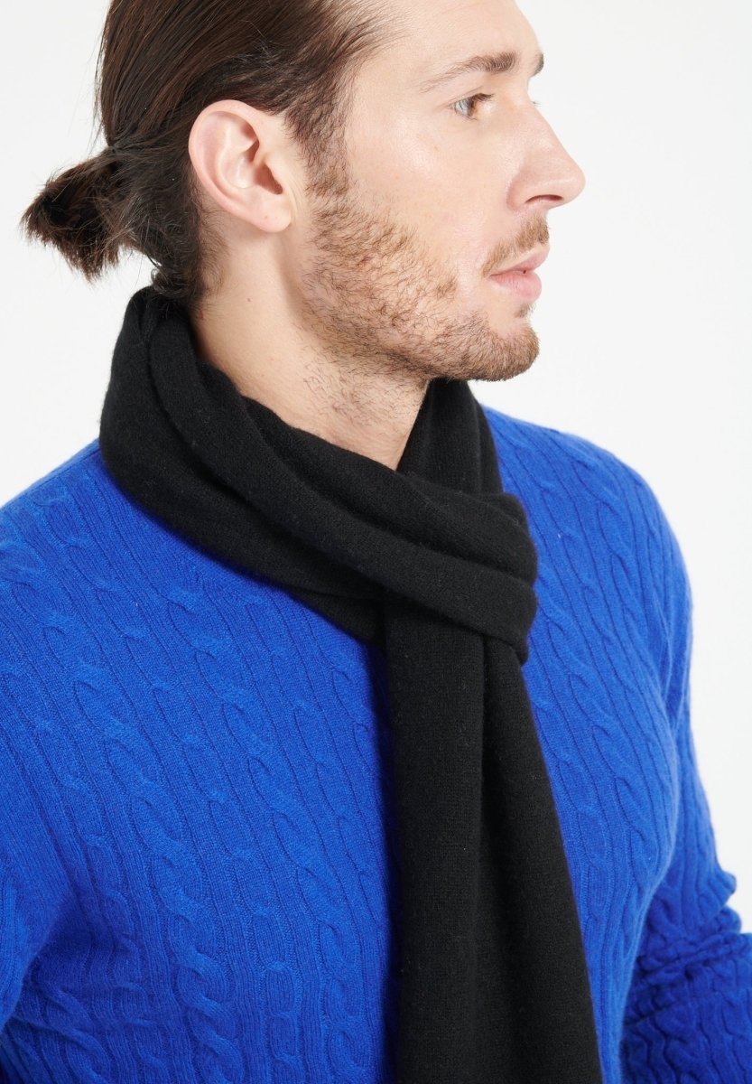 Écharpe unisex en cachemire noir - UNI 1