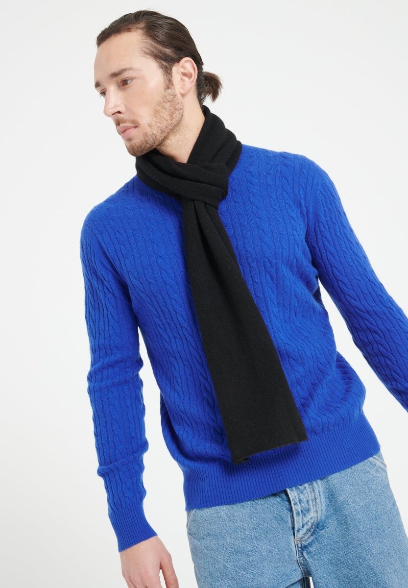 Écharpe unisex en cachemire noir - UNI 1