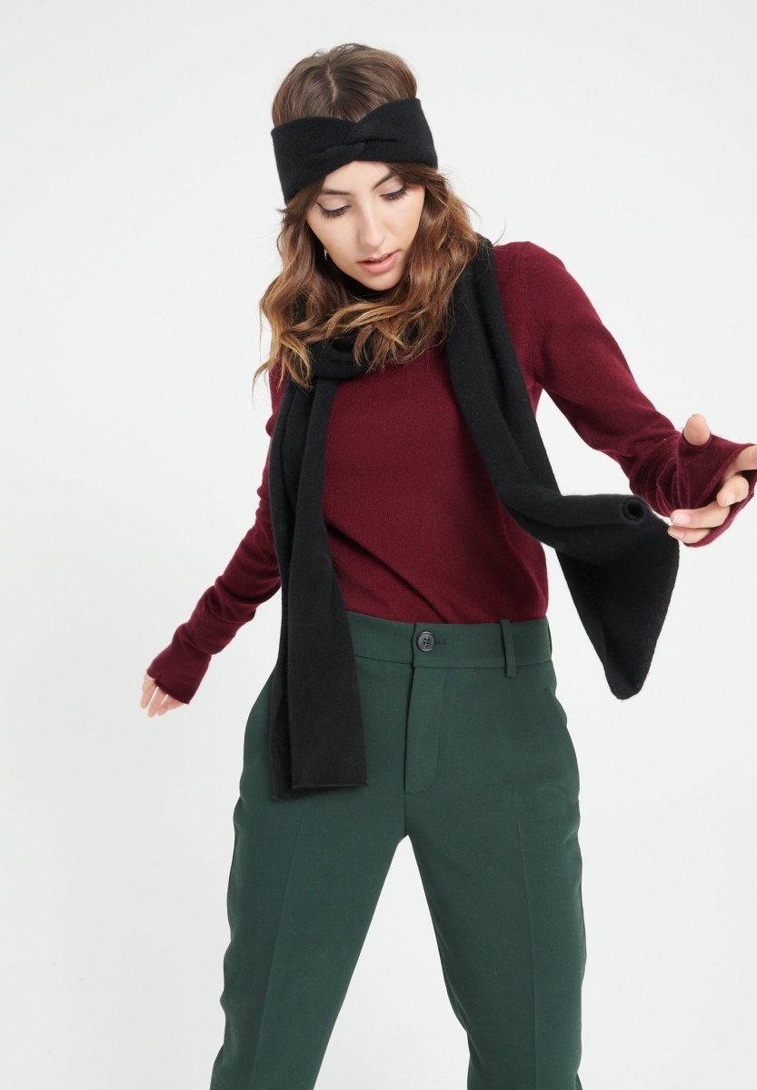 Écharpe unisex en cachemire noir - UNI 1
