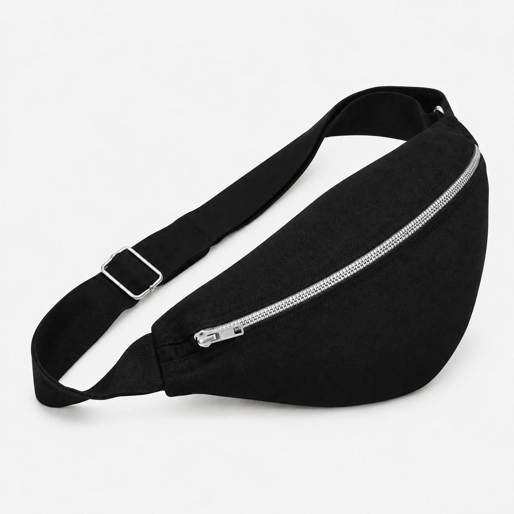 Sac banane L’Essentiel en coton recyclé noir – Made in France