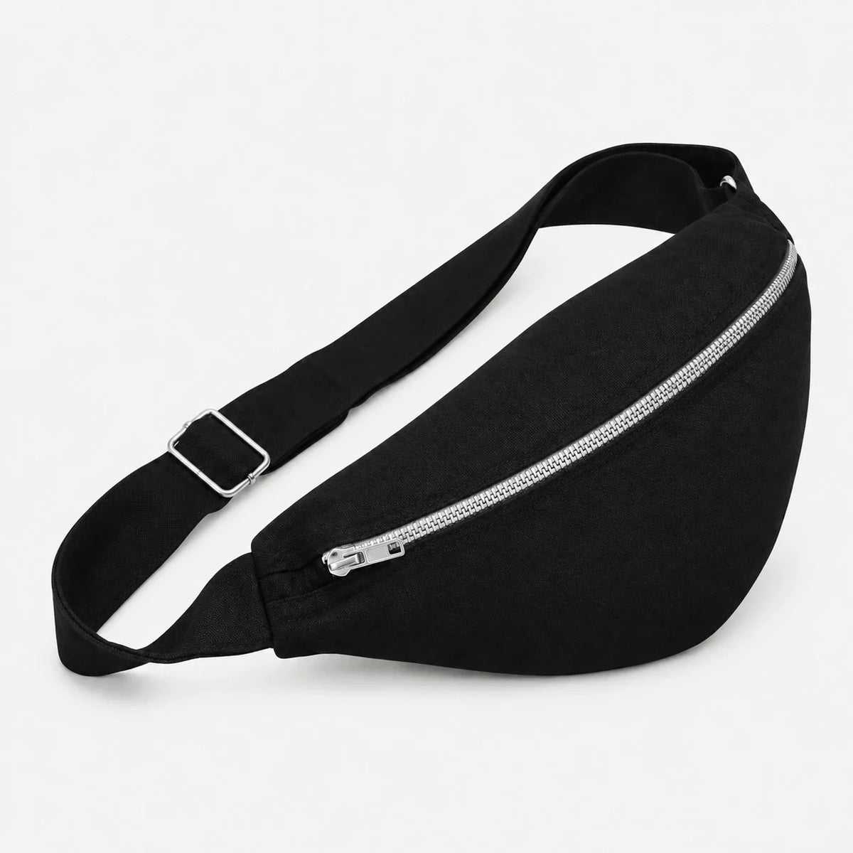 Sac banane L’Essentiel en coton recyclé noir – Made in France